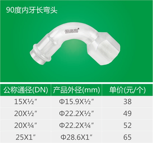 90度内牙长弯头