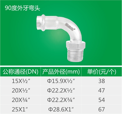 90度外牙弯头